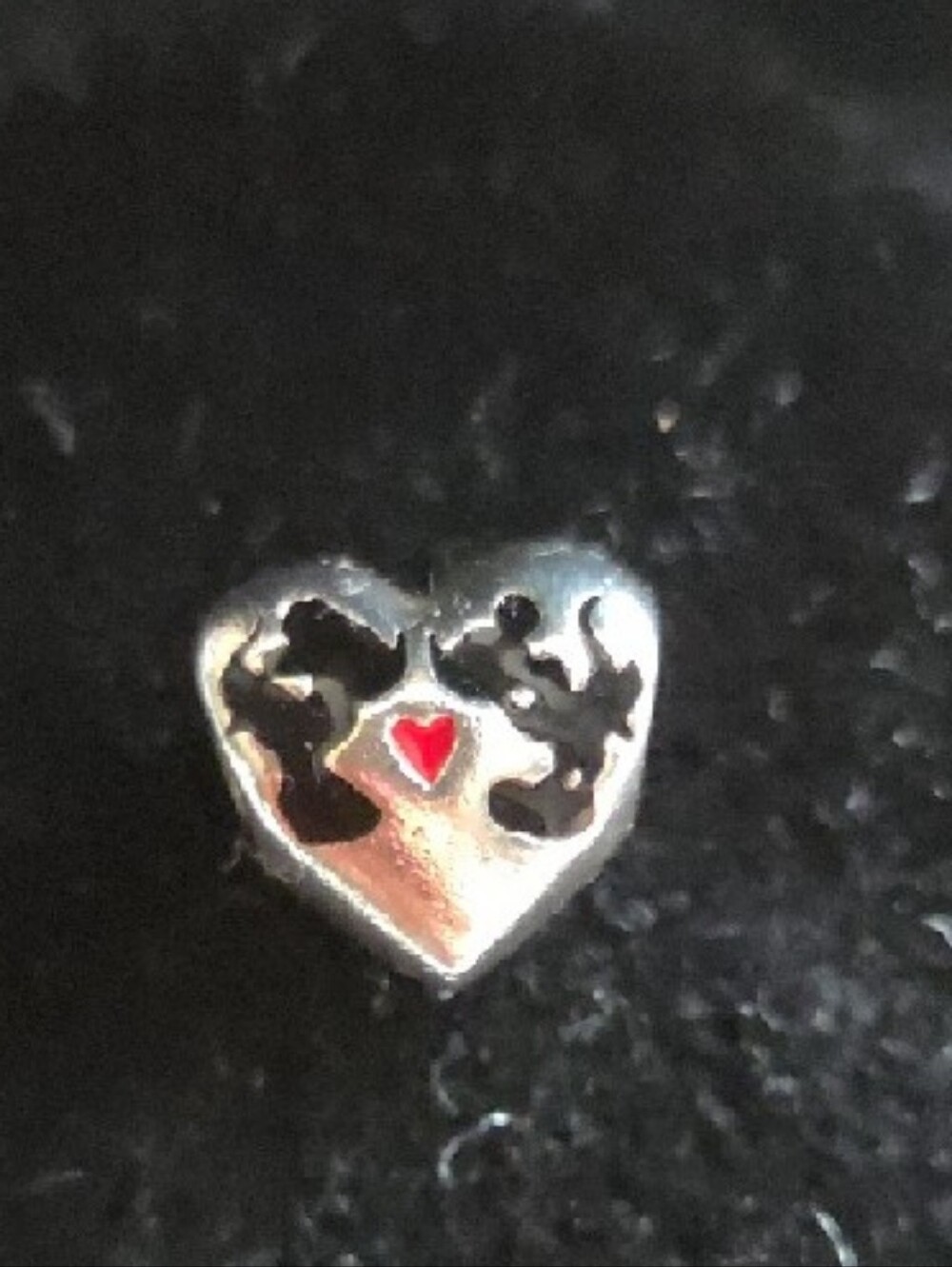 Pandora Disney Believe In Magic Mickey & Minnie Kissing Sterling Silver Heart